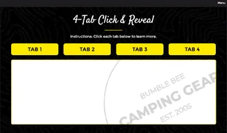 bumblebee 4-tab click to reveal layout, no text