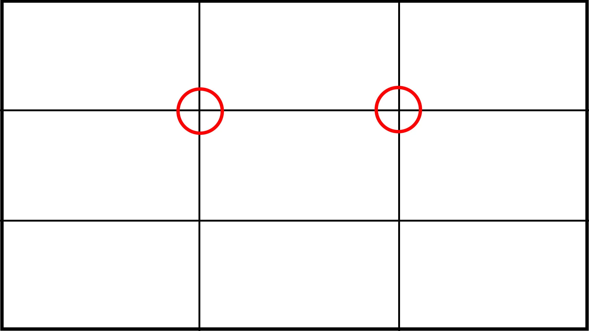 video framing rule of thirds cross hairs