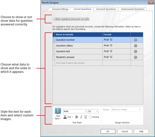 Results Designer- Default Correct