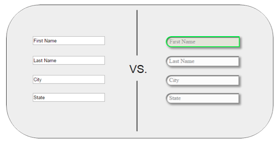 Forms styled two different ways