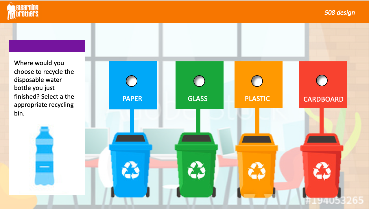 single select radial button recycling bins