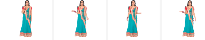 Indian woman on a transparent background in ethnic wear in different poses