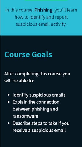 phishing course goals