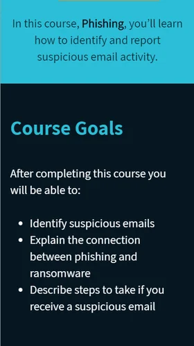 phishing course goals