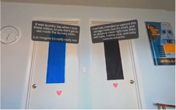 two doors with text boxes explaining why those rooms arent part of the virtual reality tour