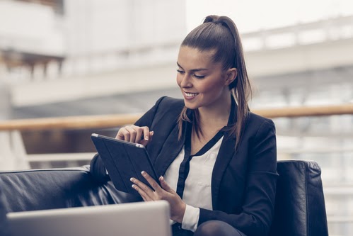 business woman using a tablet