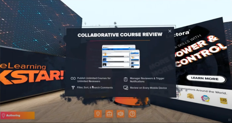 Screenshot of a popup window in the virtual expo hall