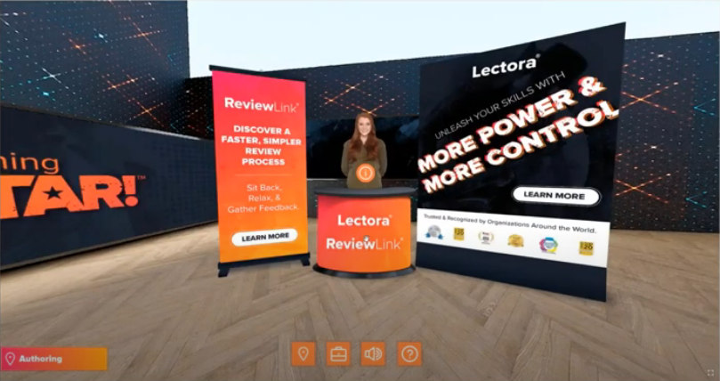 Screenshot of the virtual expo hall