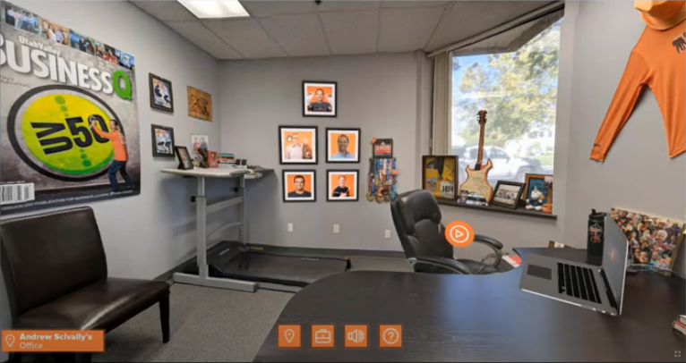 Screenshot of Andrew Scivally's office in the eLBX Online Expo Hall