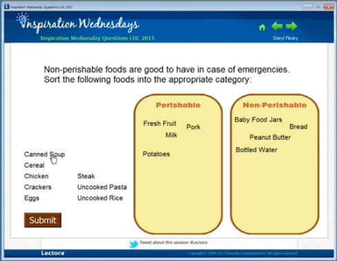 drag and drop example - grocery list