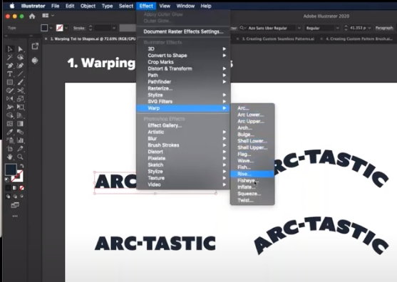 How to warp text in Illustrator