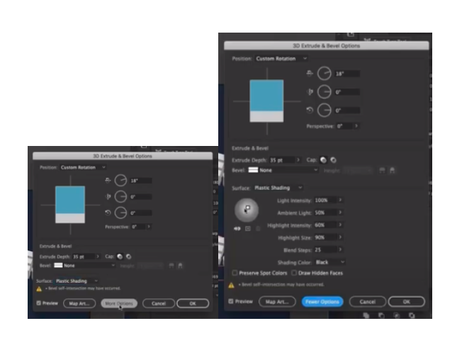 setting light source for 3D shapes in Illustrator